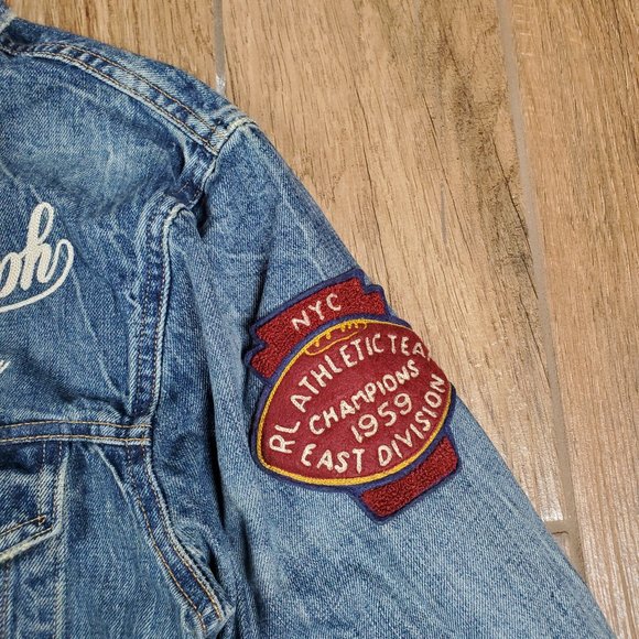 Polo Ralph Lauren Denim Embroidered Varsity Jacket - Picture 7 of 11